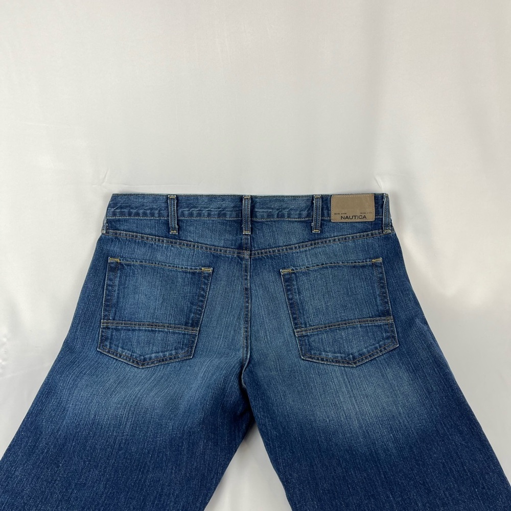 Men’s Nautica Relaxed Fit Stretch Denim Medium Blue Wash 38” x 32” RN# 67835 - Picture 8 of 15